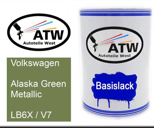 Volkswagen, Alaska Green Metallic, LB6X / V7: 500ml Lackdose, von ATW Autoteile West.